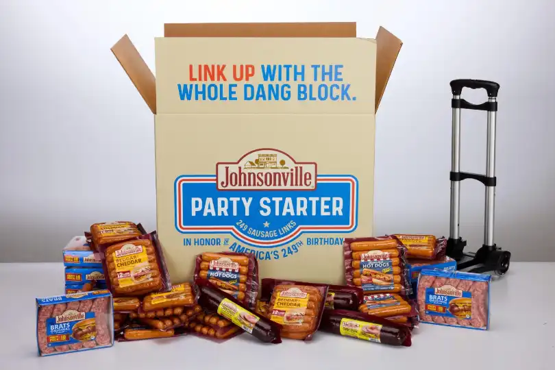A different kind of Brat summer: Johnsonville will offer an 80-pound, 249-link variety pack of sausages, brats, and hot dogs, which comes with its own hand truck